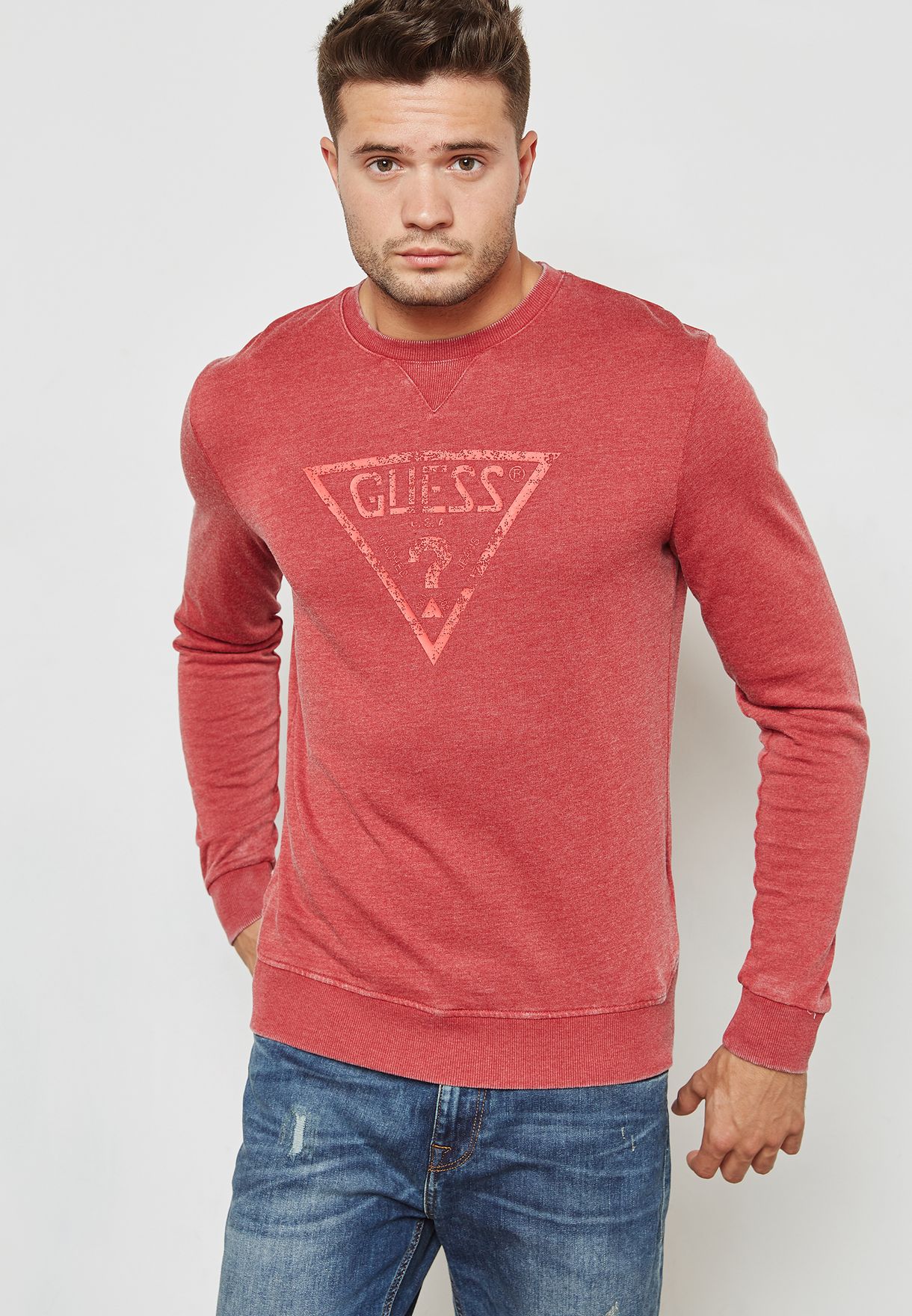 guess sweatshirt red