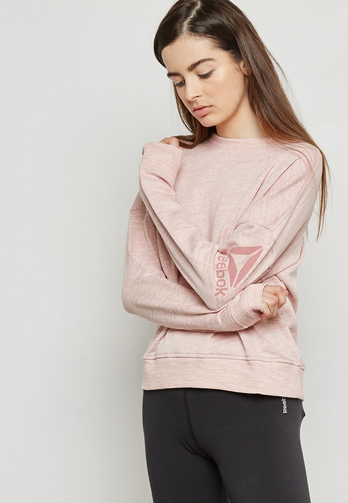 pink reebok sweatshirt