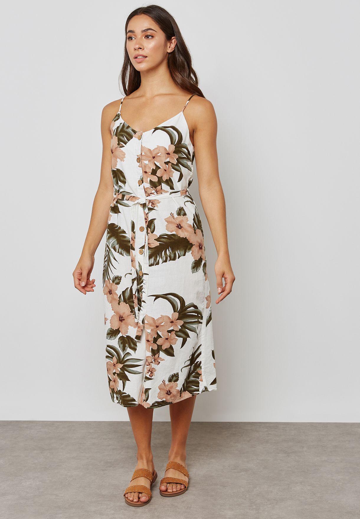 tropical print dress mango