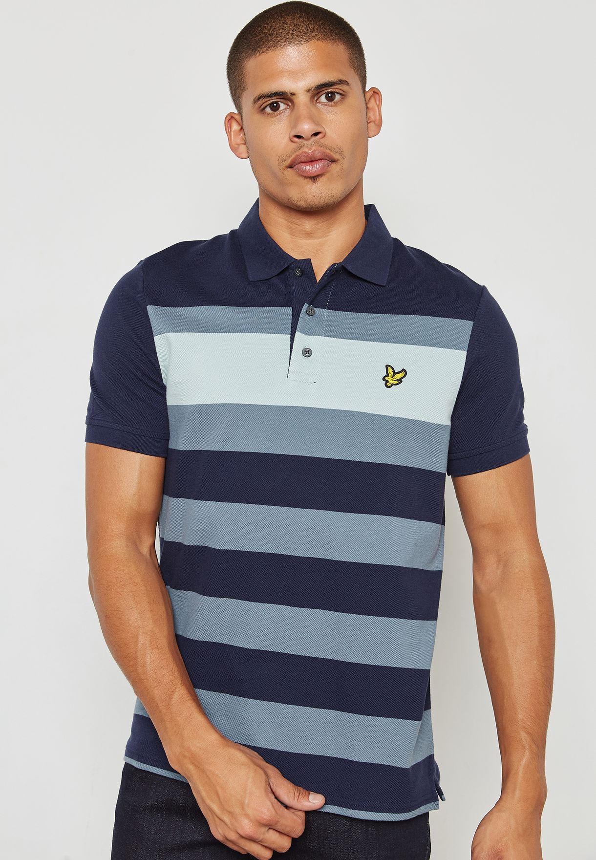 lyle and scott striped polo