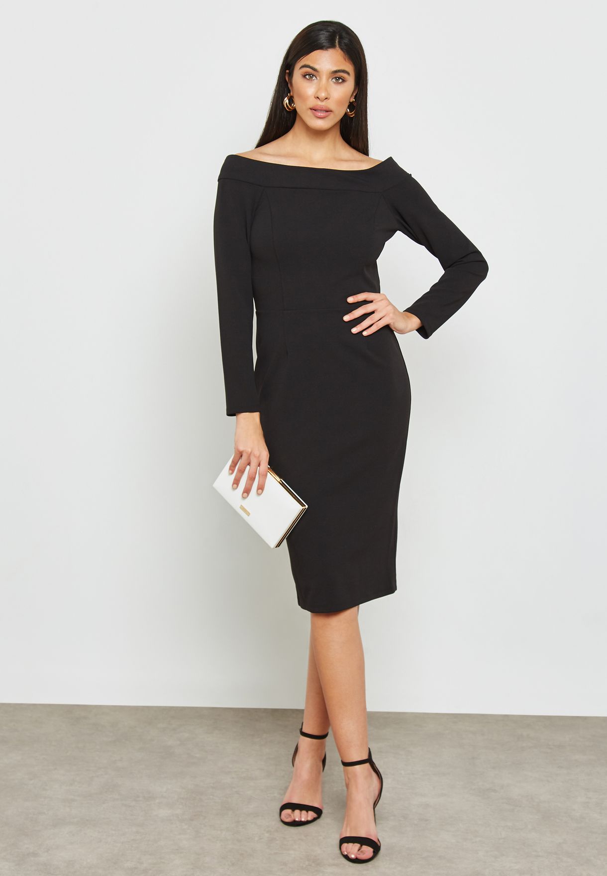 wallis black bardot dress