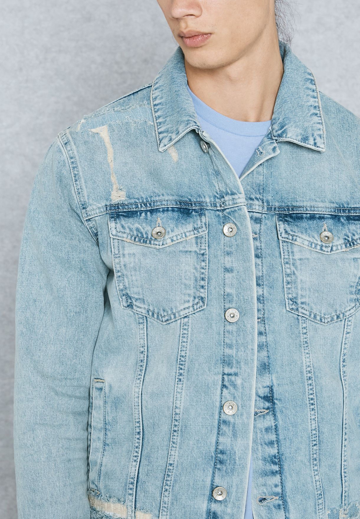 topman distressed denim jacket