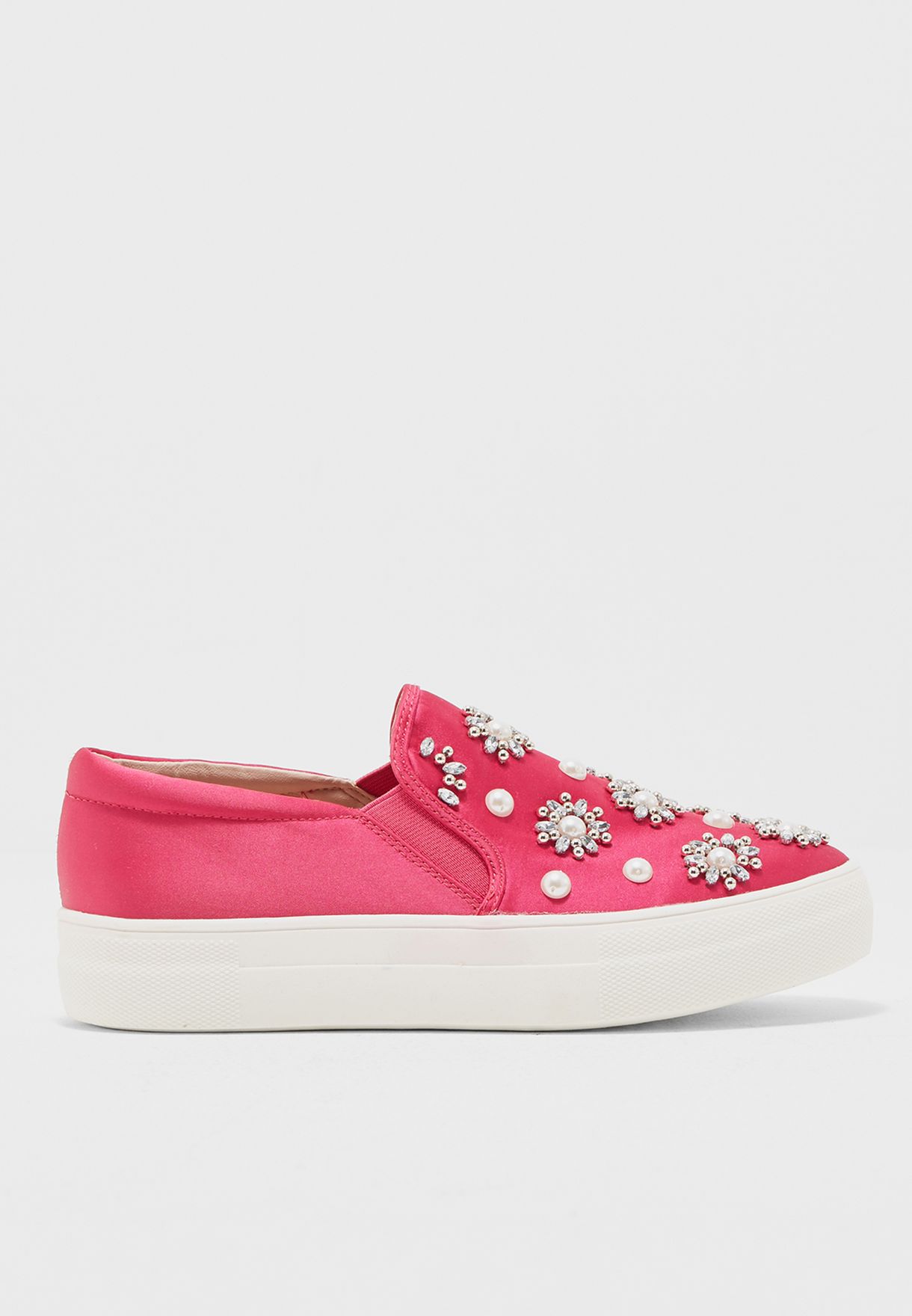 pink embellished shoes