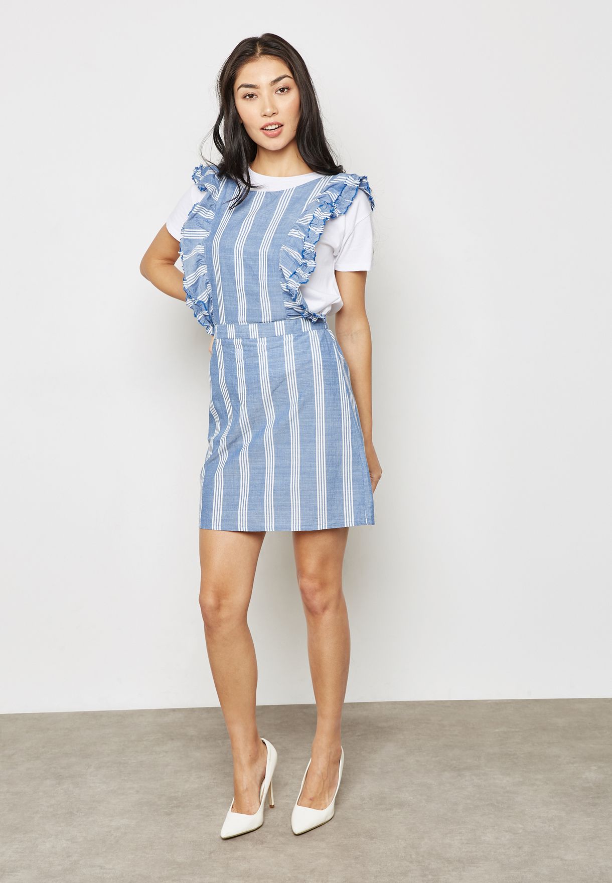 ruffle pinafore dress