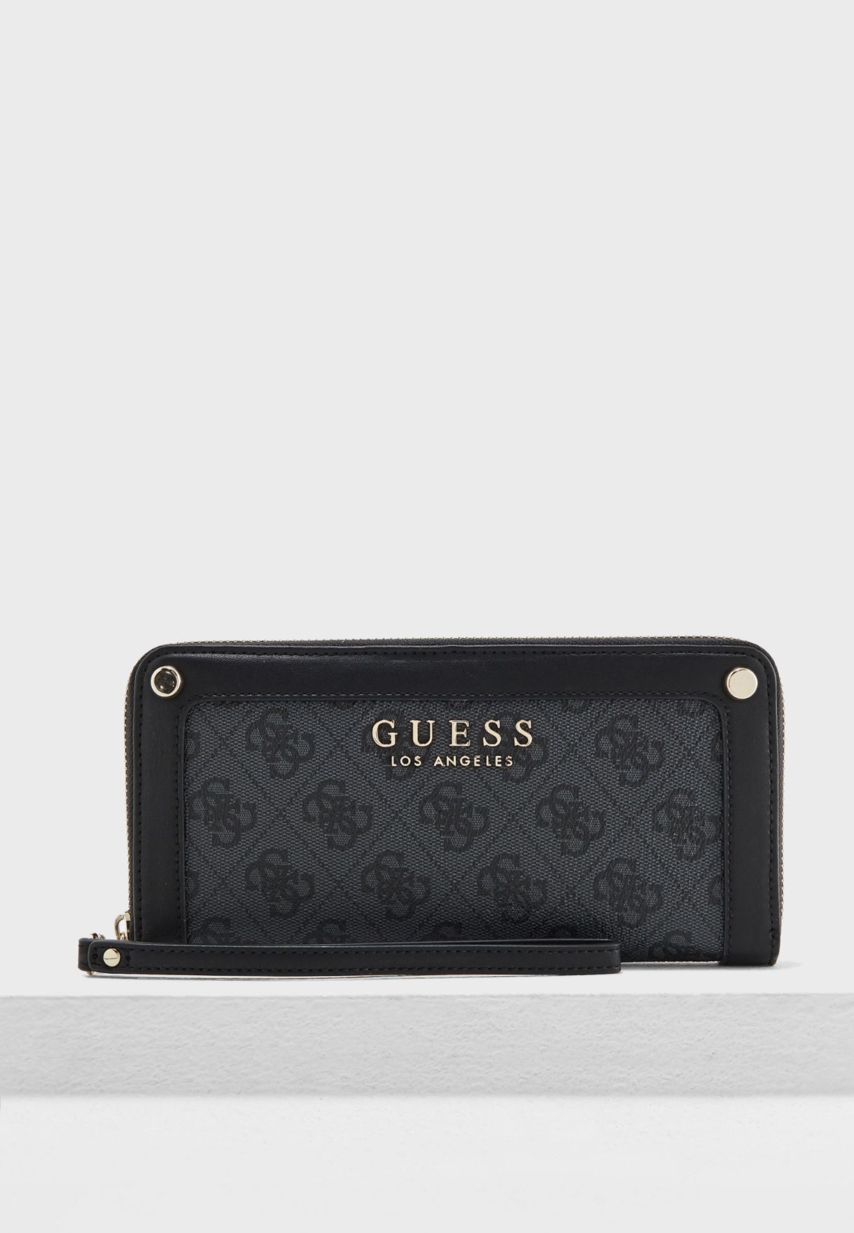 Shop Guess Black Florence Large Zip Purse Sg699146coa For Women In