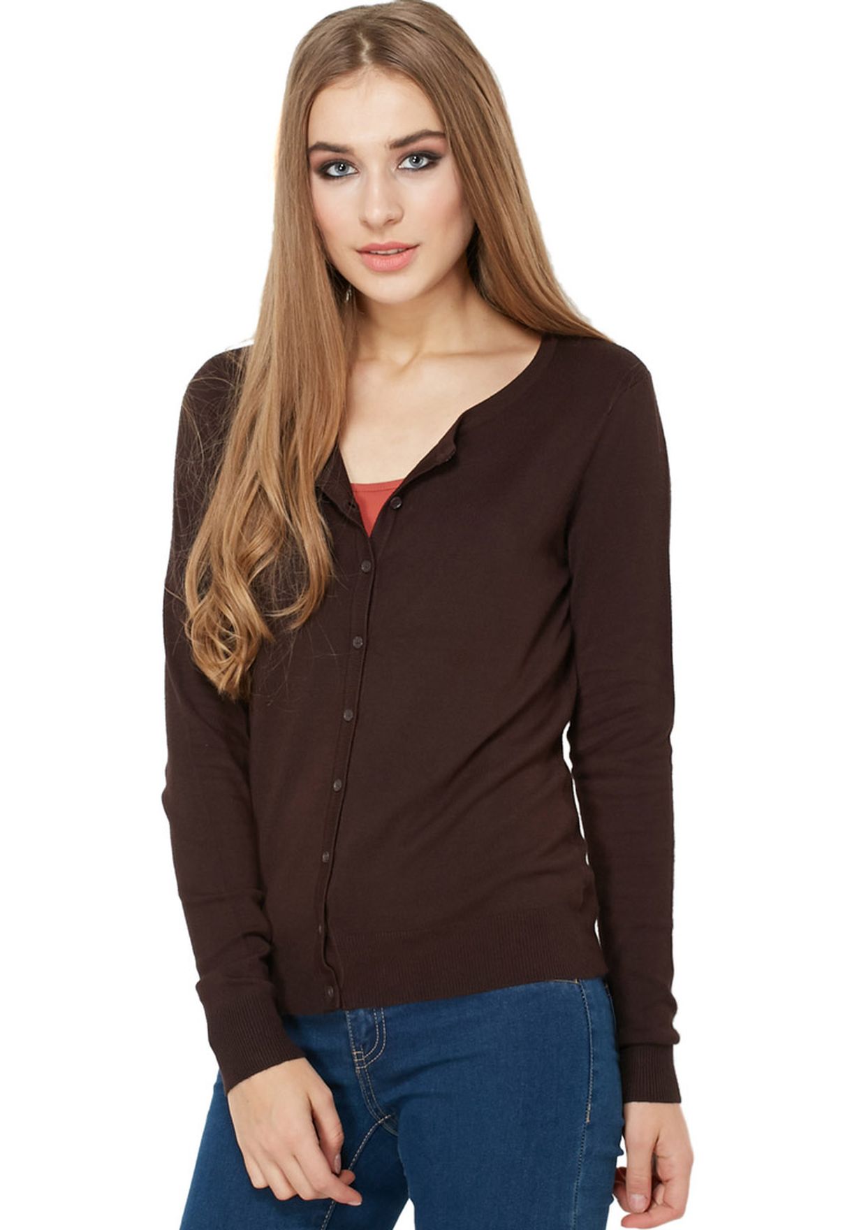 sekstant at donere tilbage Buy Vero Moda brown Glory Button Down Cardigan for Women in MENA, Worldwide  