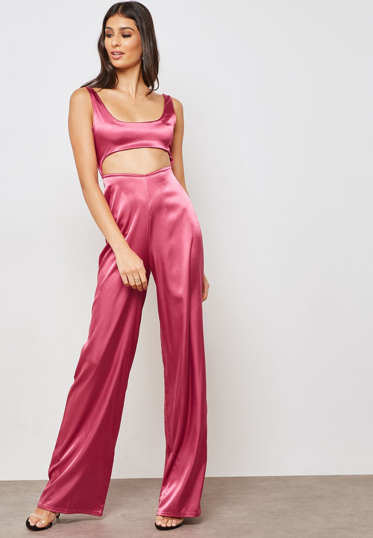 missguided pink jumpsuit