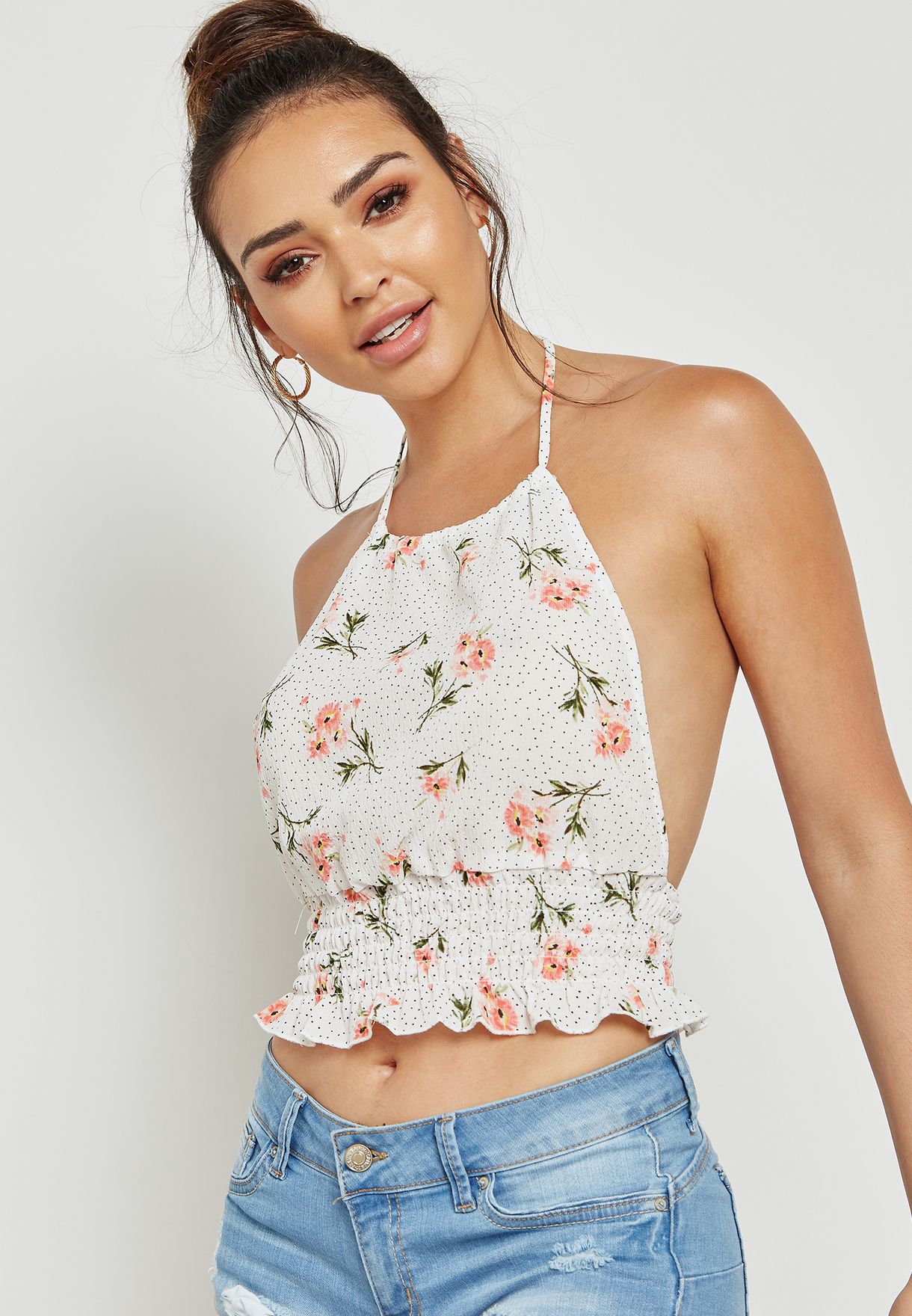 Vacay Forever Floral Printed Crop Top 