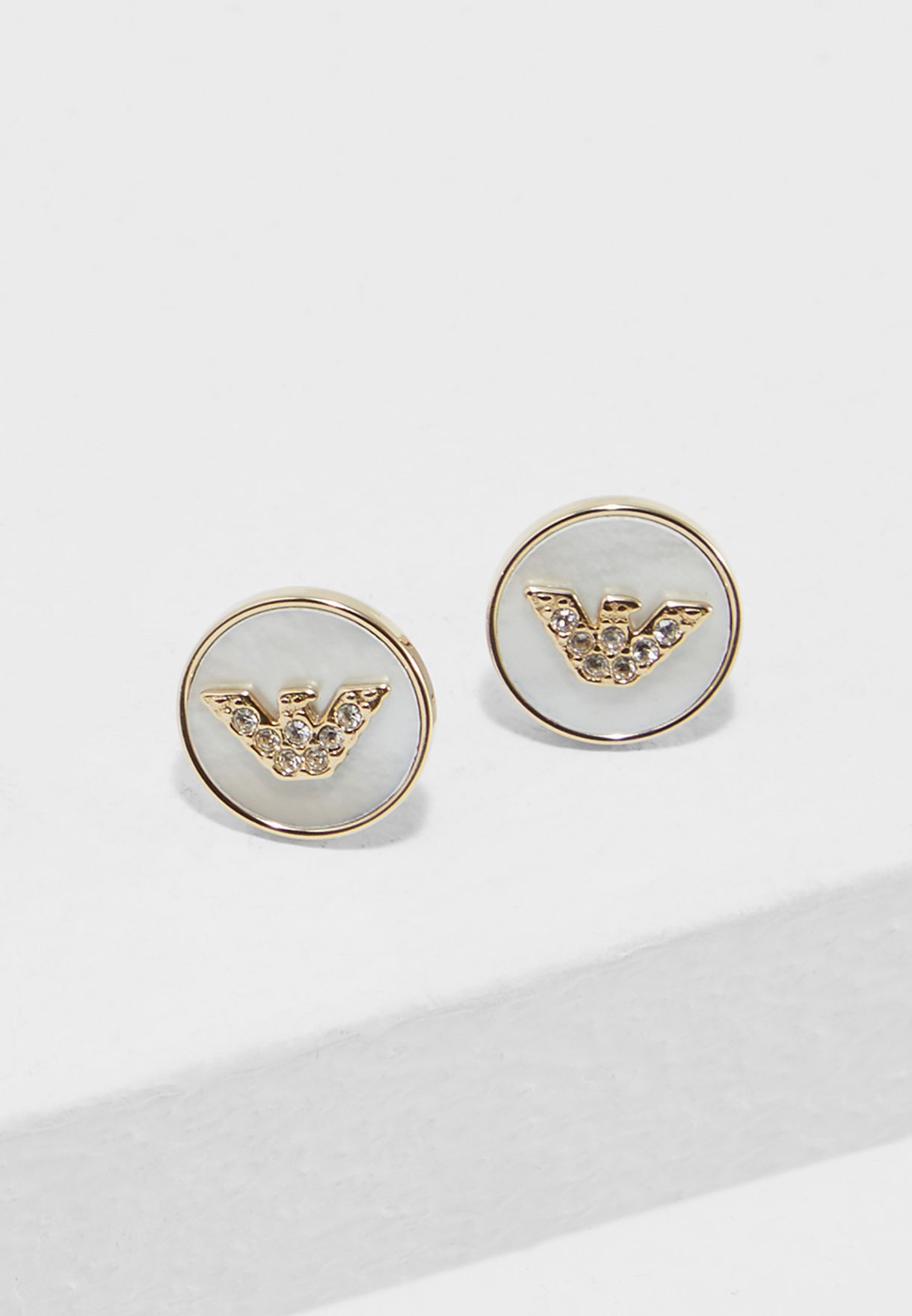 Buy Emporio Armani gold Logo Studs for Women in Doha, other cities
