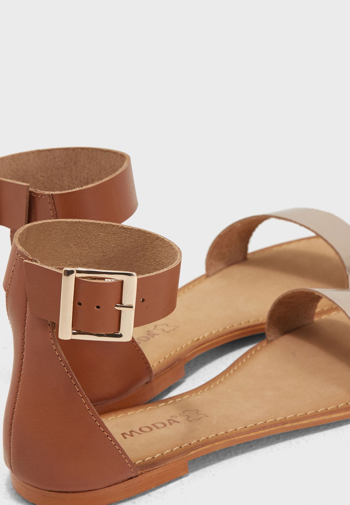 Buy Vero brown Elsa Leather Sandal Women in MENA, Worldwide - 10196042