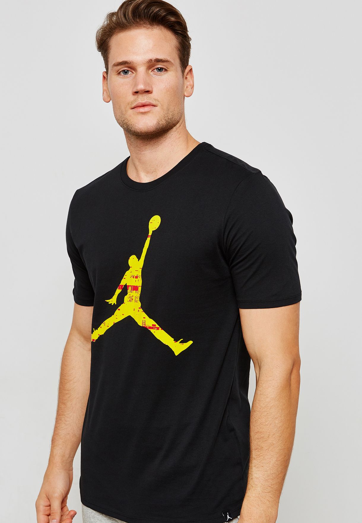 black and yellow jordan shirt