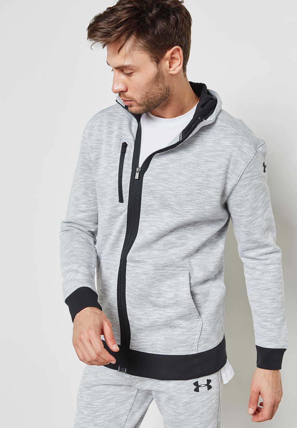 under armour men's baseline full zip hoodie