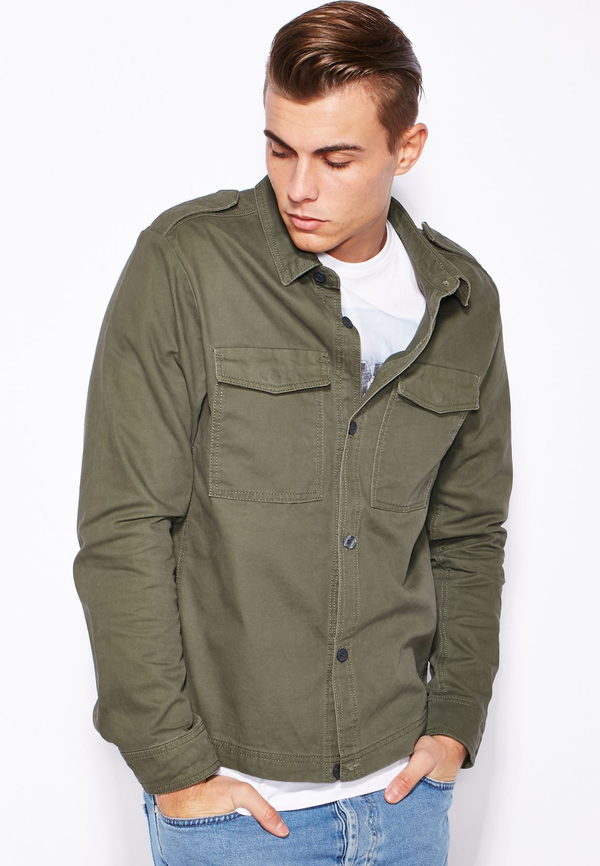Buy New Look green Military Jacket for Men in Kuwait city, other cities