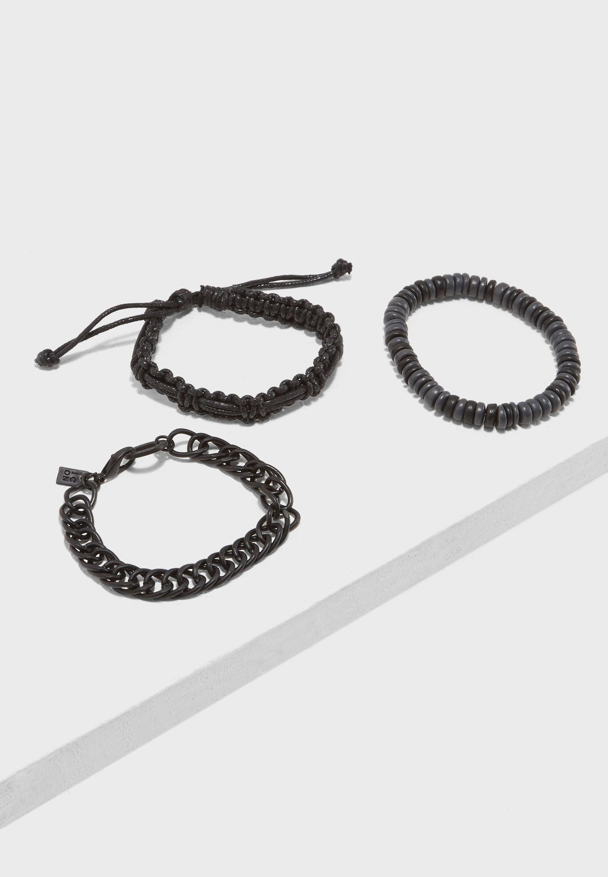 Buy Icon Black One Two Zero Nine Bracelet For Men In Mena Worldwide B19 Br Com Blk