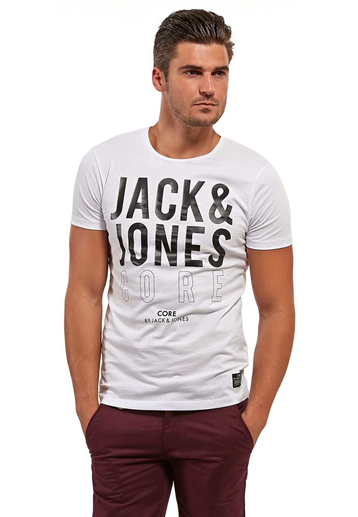 Warehouse wipe out Yup Buy Jack Jones white Jack and Jones Core T-Shirt for Men in MENA, Worldwide