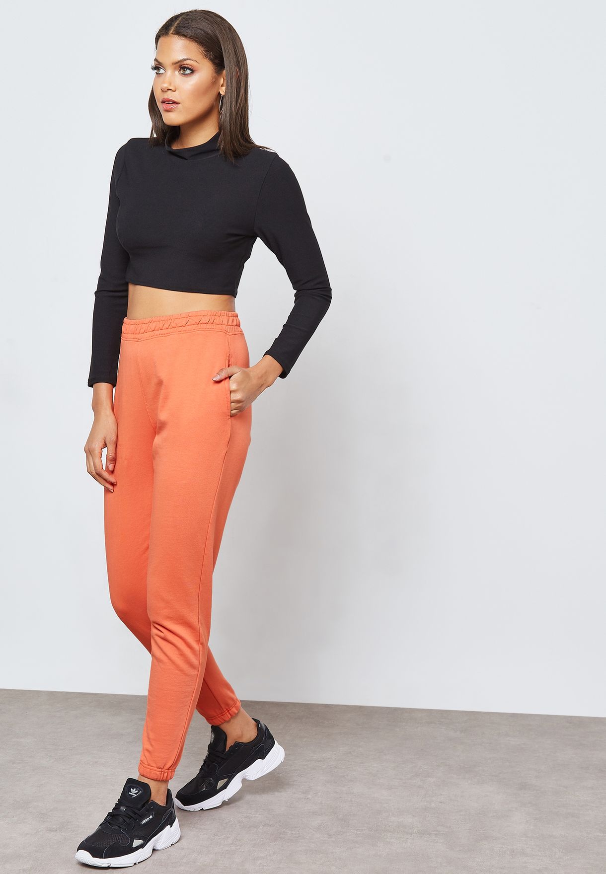 orange joggers womens