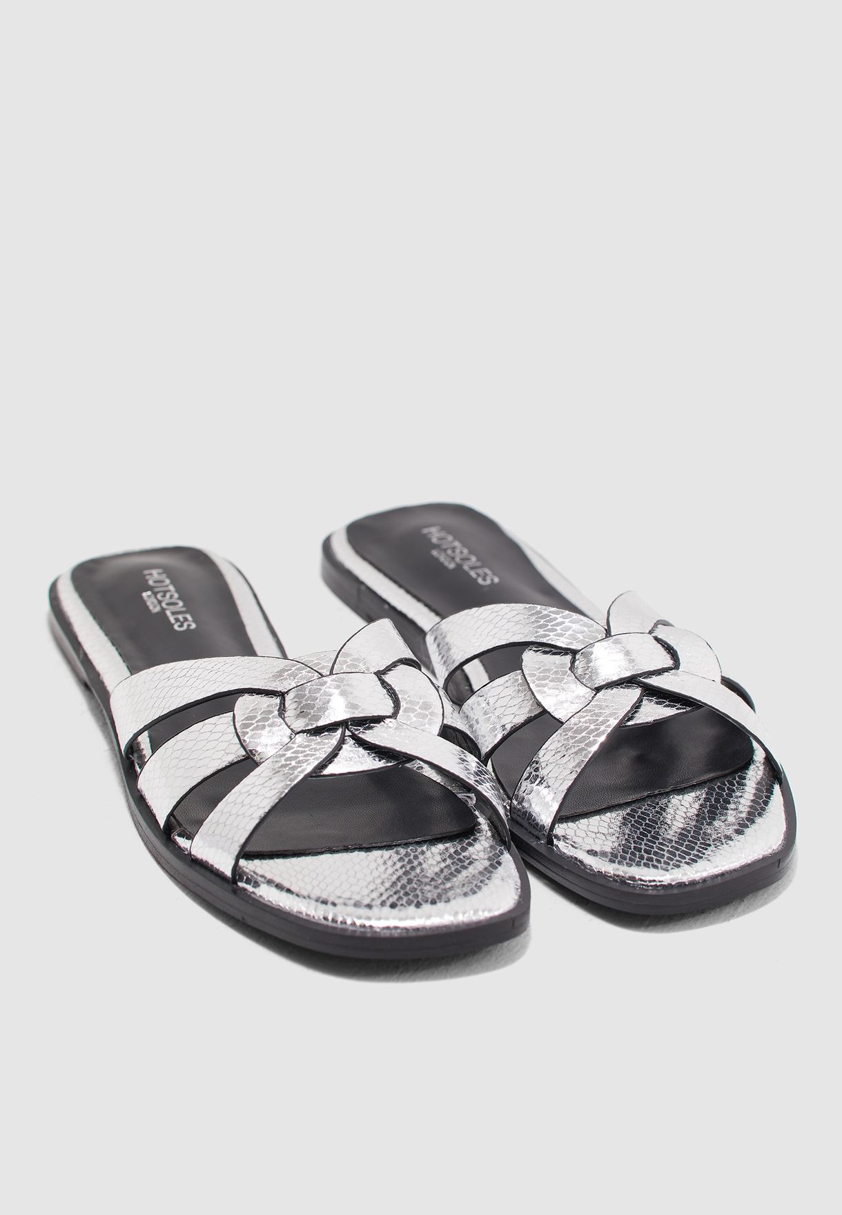 criss cross metallic sandals