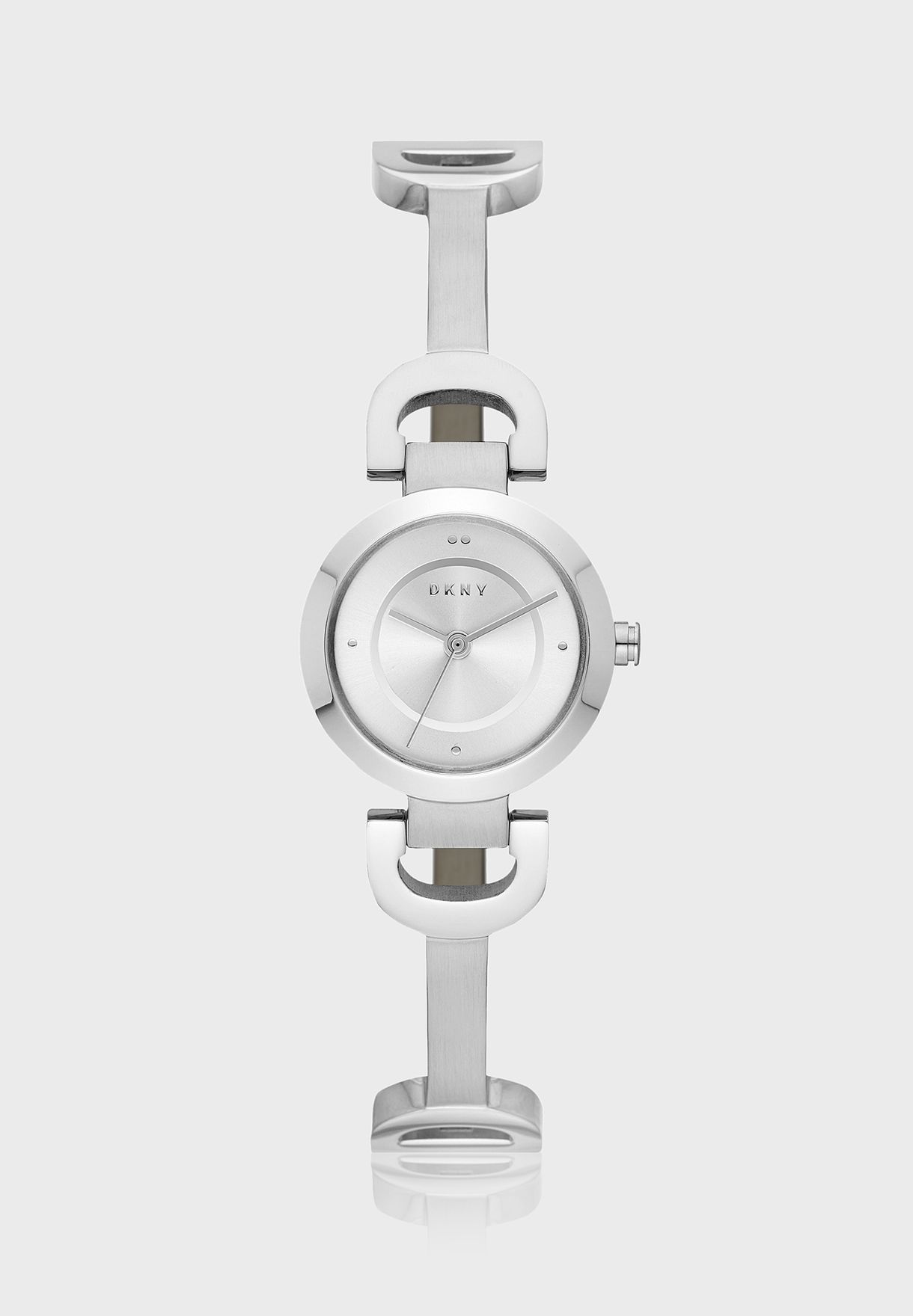 dkny silver tone analogue watch