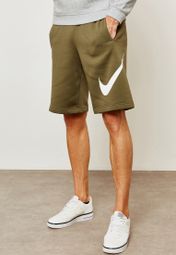 nike club fleece shorts green