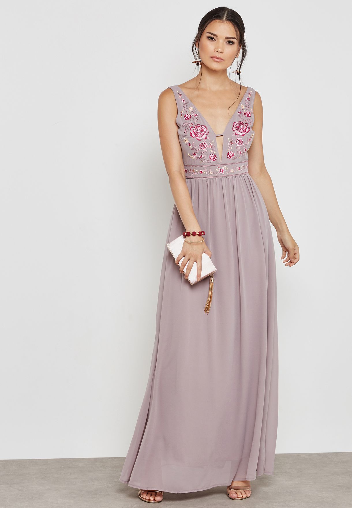 soieblu embroidered maxi dress