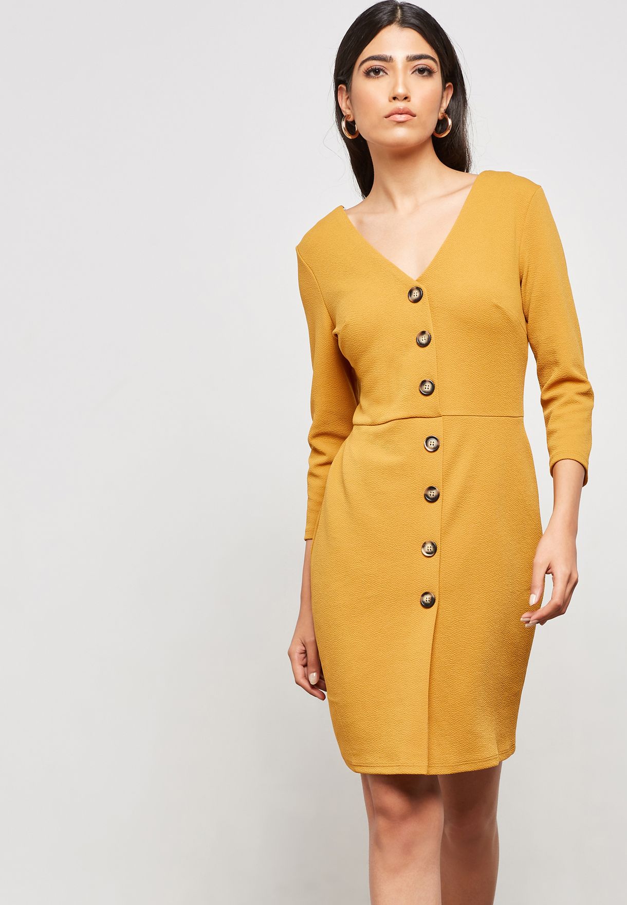 bodycon button down dress