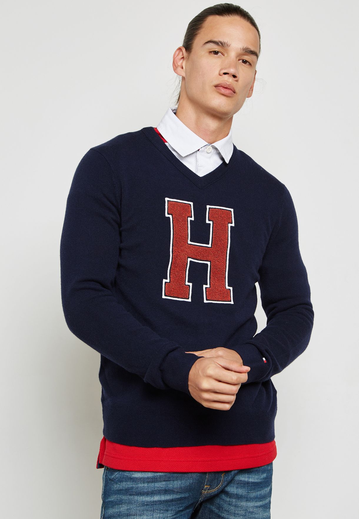 Druif rietje Antecedent Buy Tommy Hilfiger navy Matthew H Print Sweater for Men in MENA, Worldwide