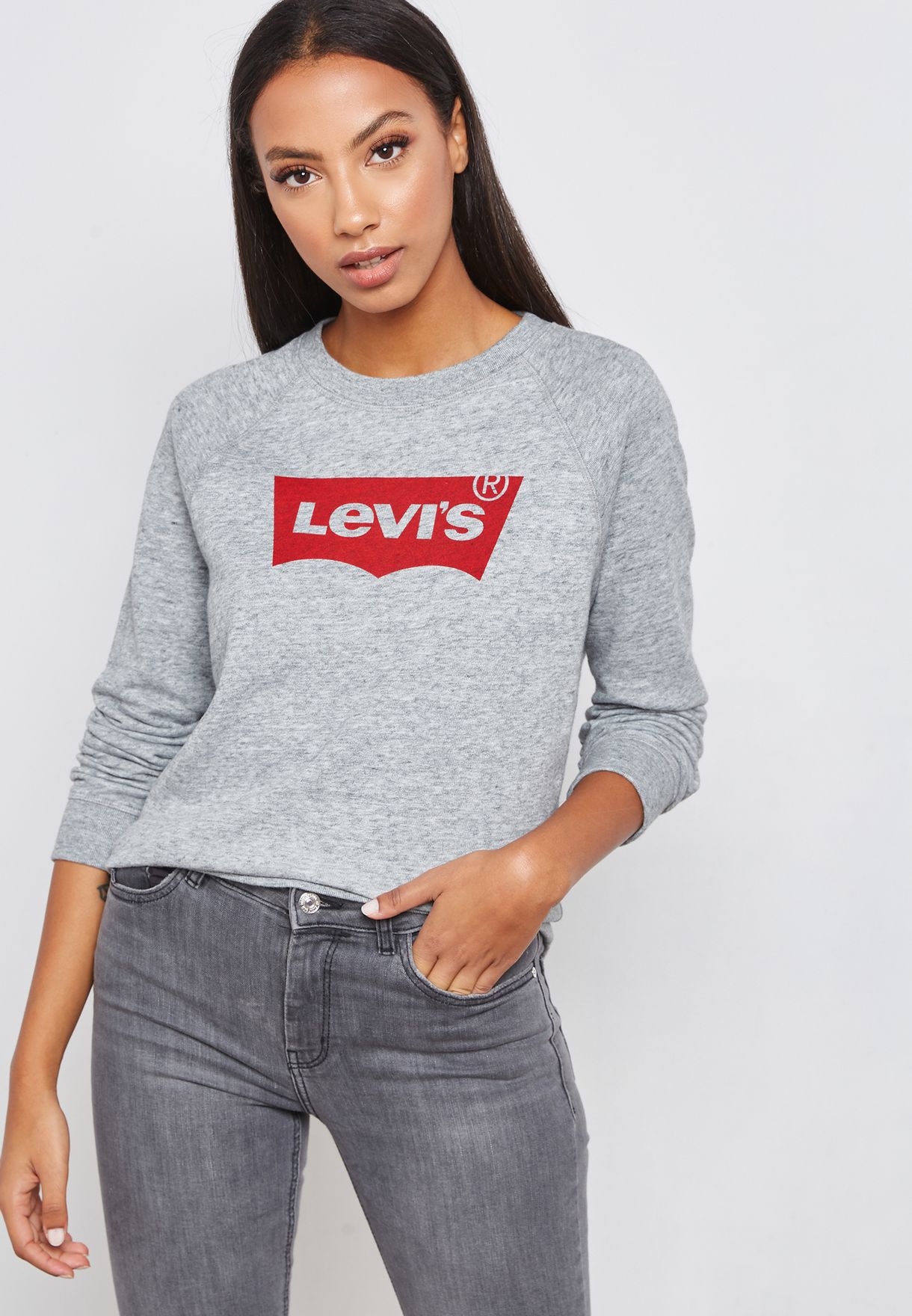 Buy Levis grey Logo Sweatshirt for Women in MENA, Worldwide