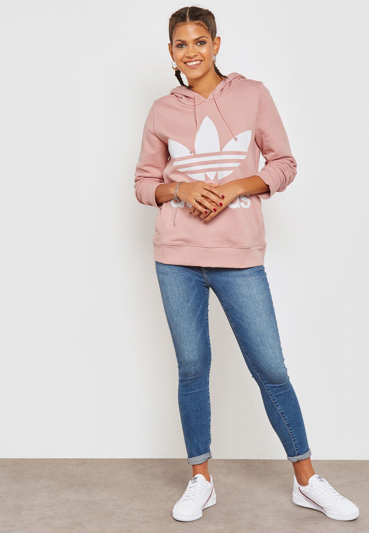 Buy adidas Originals pink Trefoil Hoodie for Women in MENA, Worldwide |  DH3134