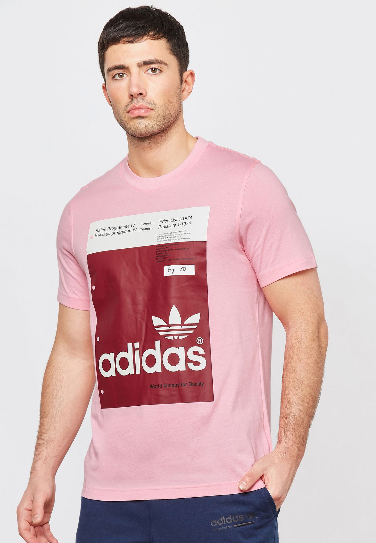 Buy Adidas Originals Pink Pantone T Shirt For Men In Mena