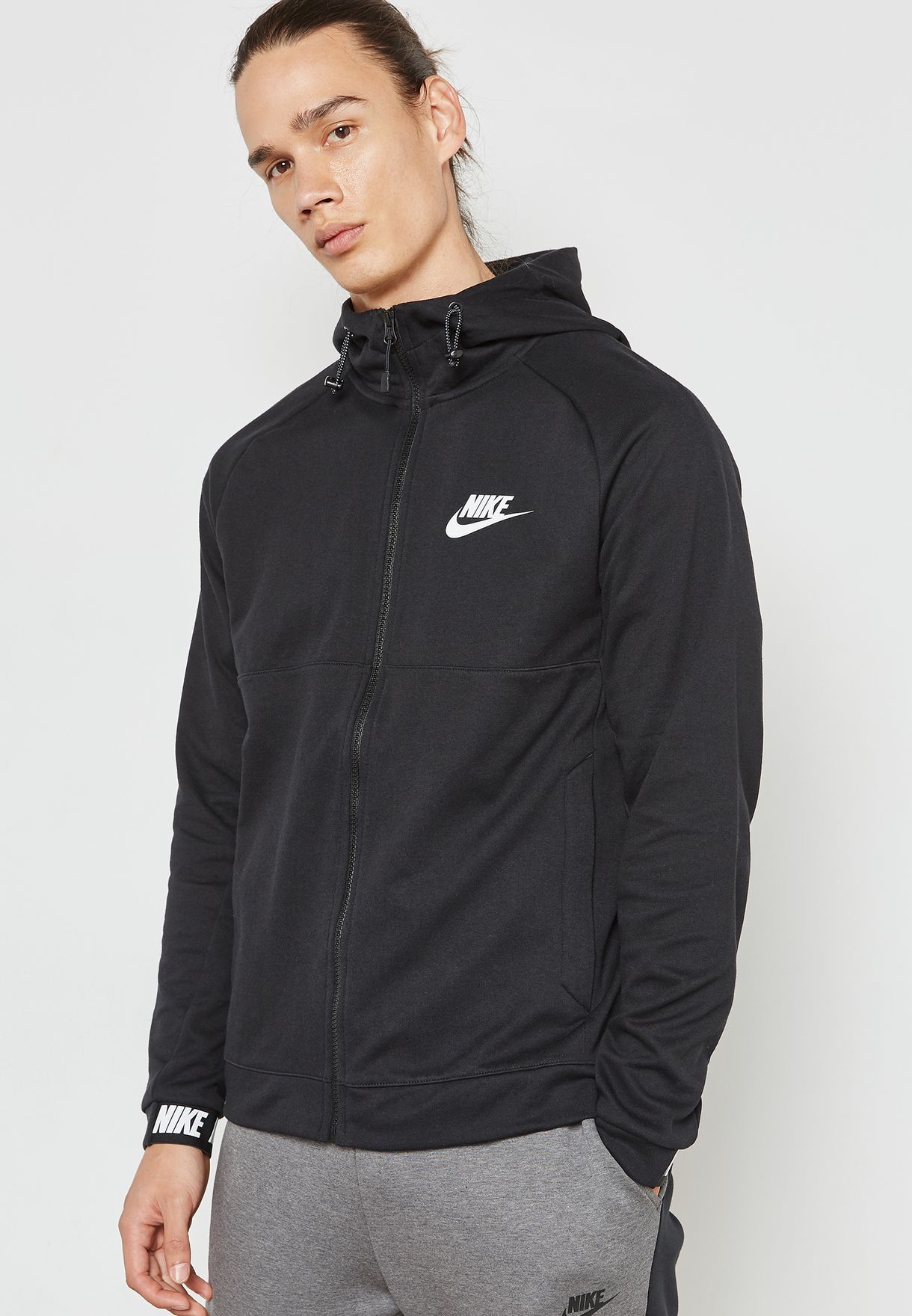 Buy Nike Black Av15 Fleece Hoodie For Men In Mena Worldwide 861742 010 [ 1760 x 1220 Pixel ]
