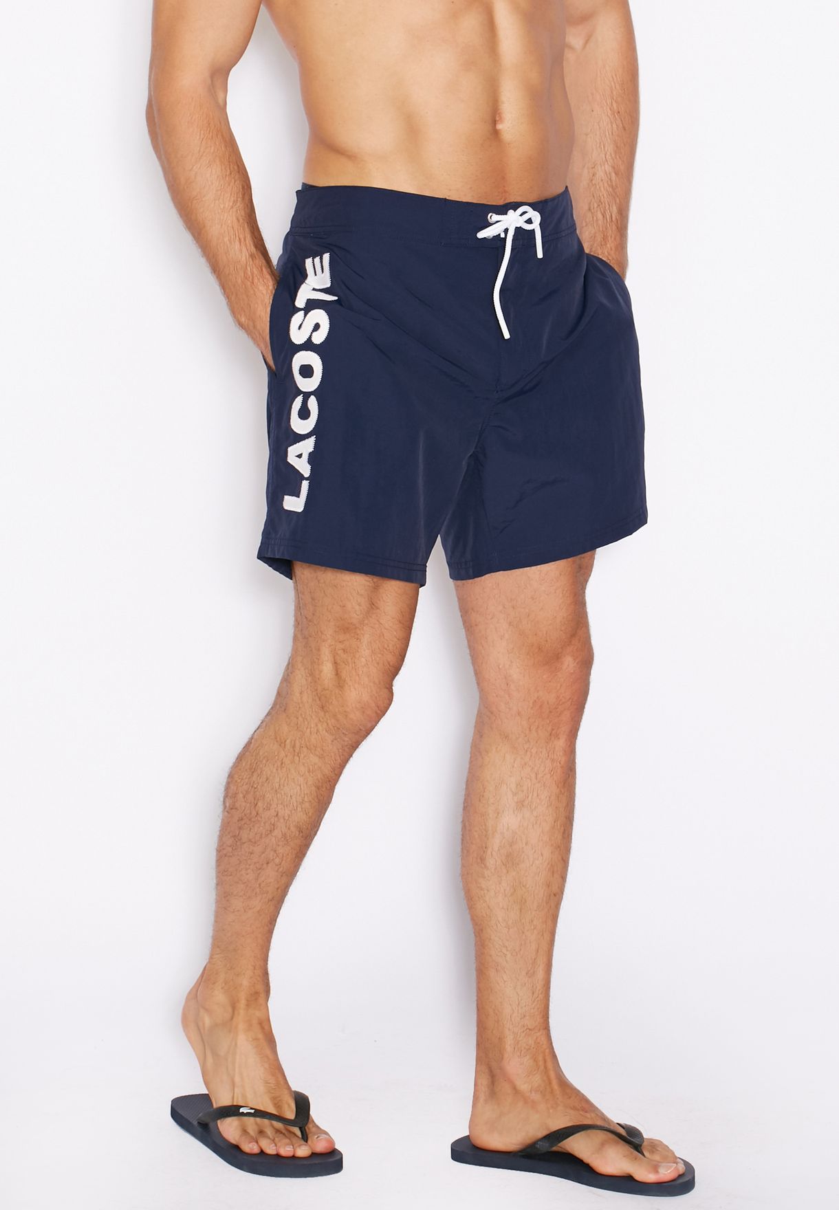 lacoste swim shorts navy