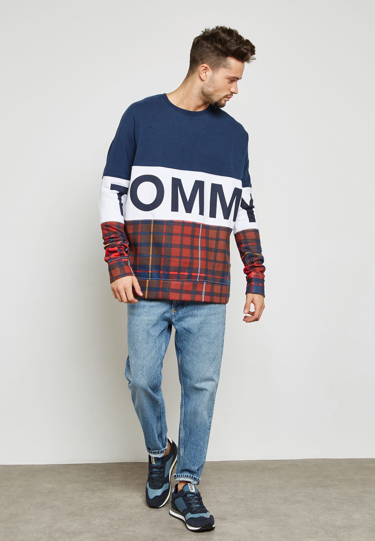 tommy tartan sweatshirt