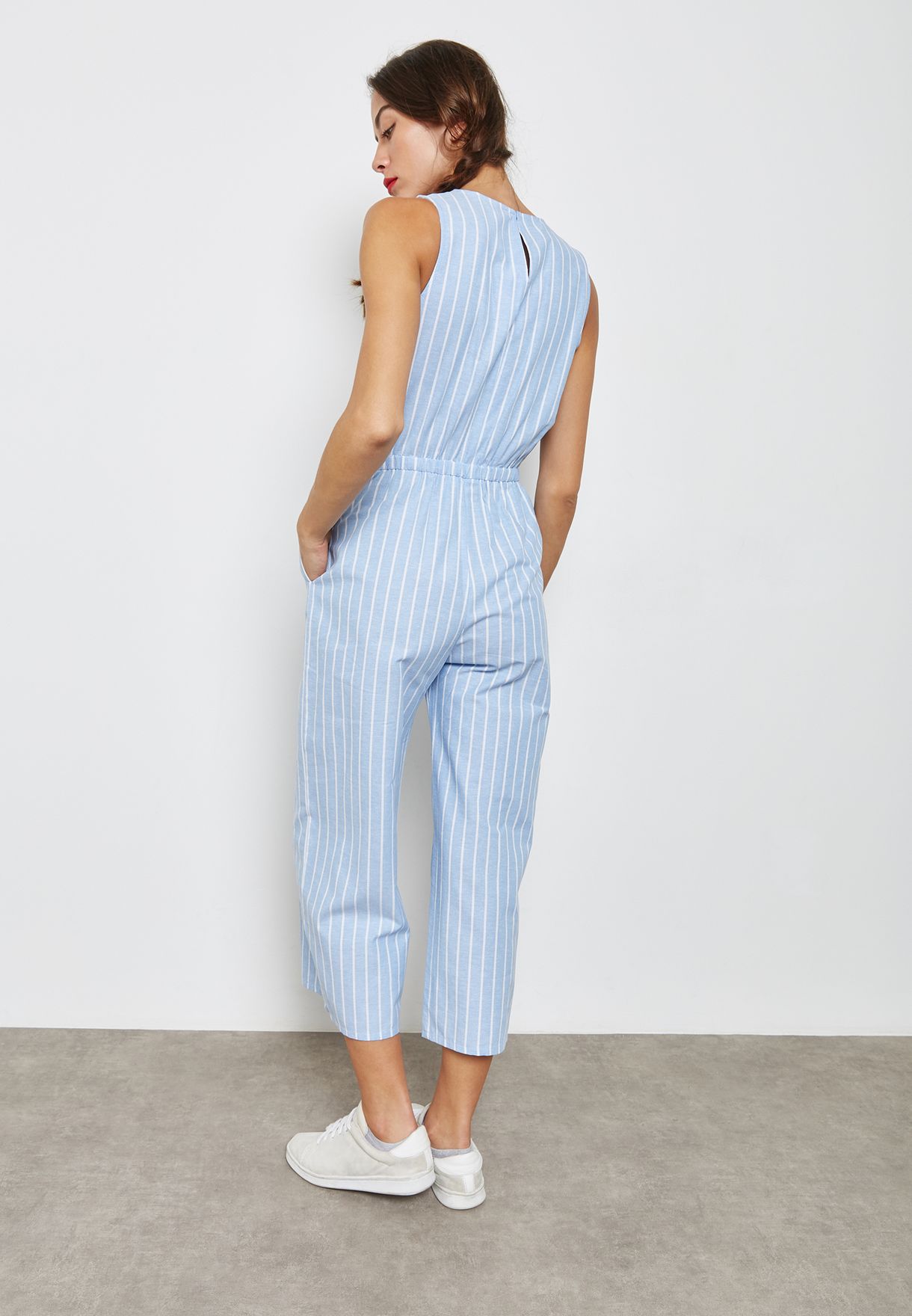Striped Cropped Jumpsuit