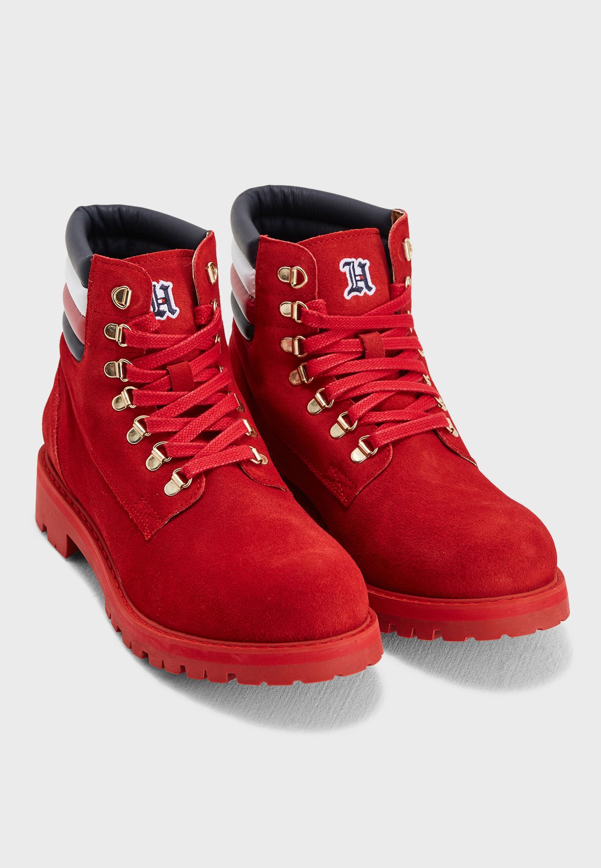 tommy hilfiger boots red