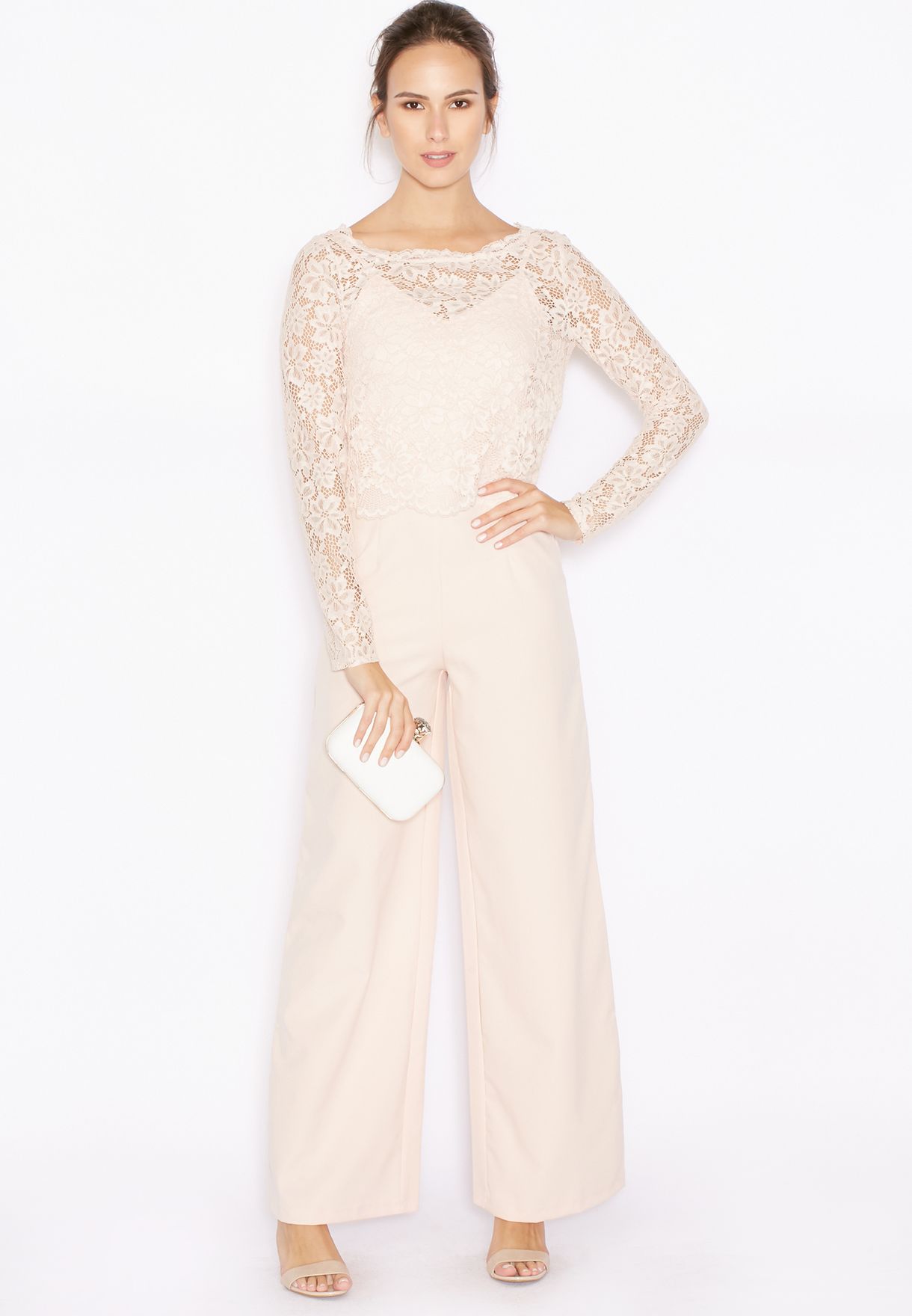 lace overlay jumpsuit