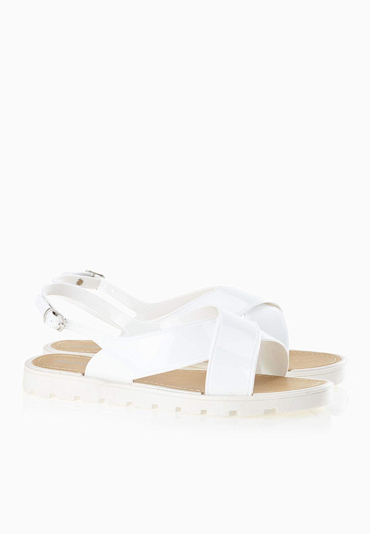 cross strap jelly sandals