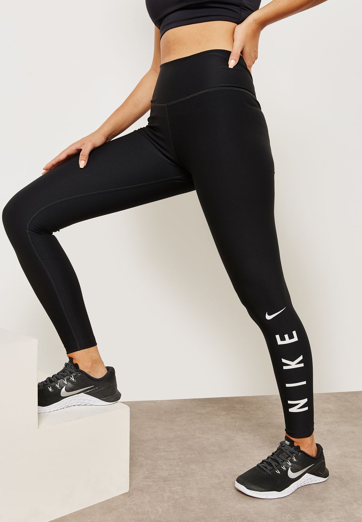 Buy Nike black Power Gym 7/8 Leggings 