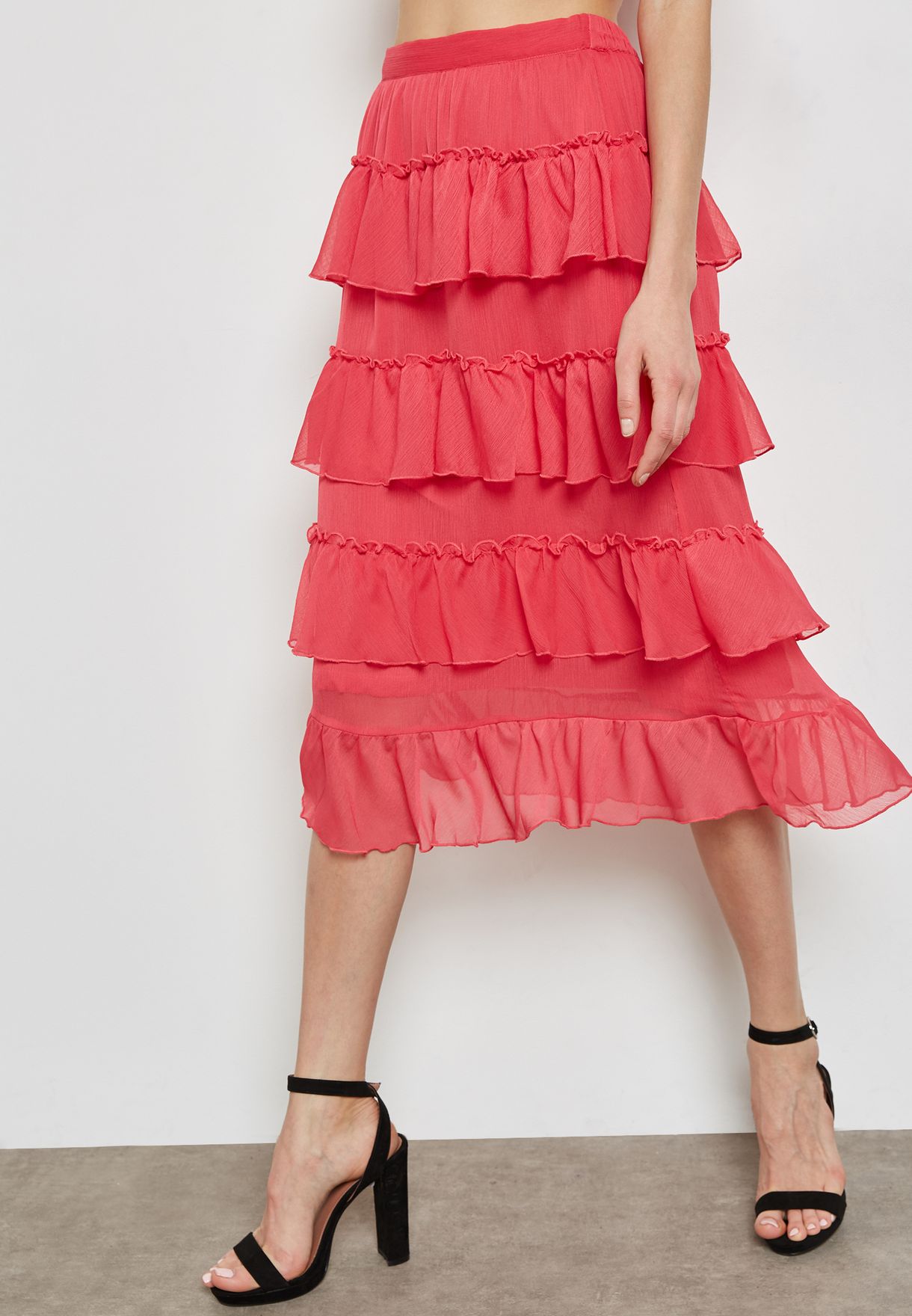 Buy Vero Moda pink Frill Layered Skirt Women in MENA, Worldwide