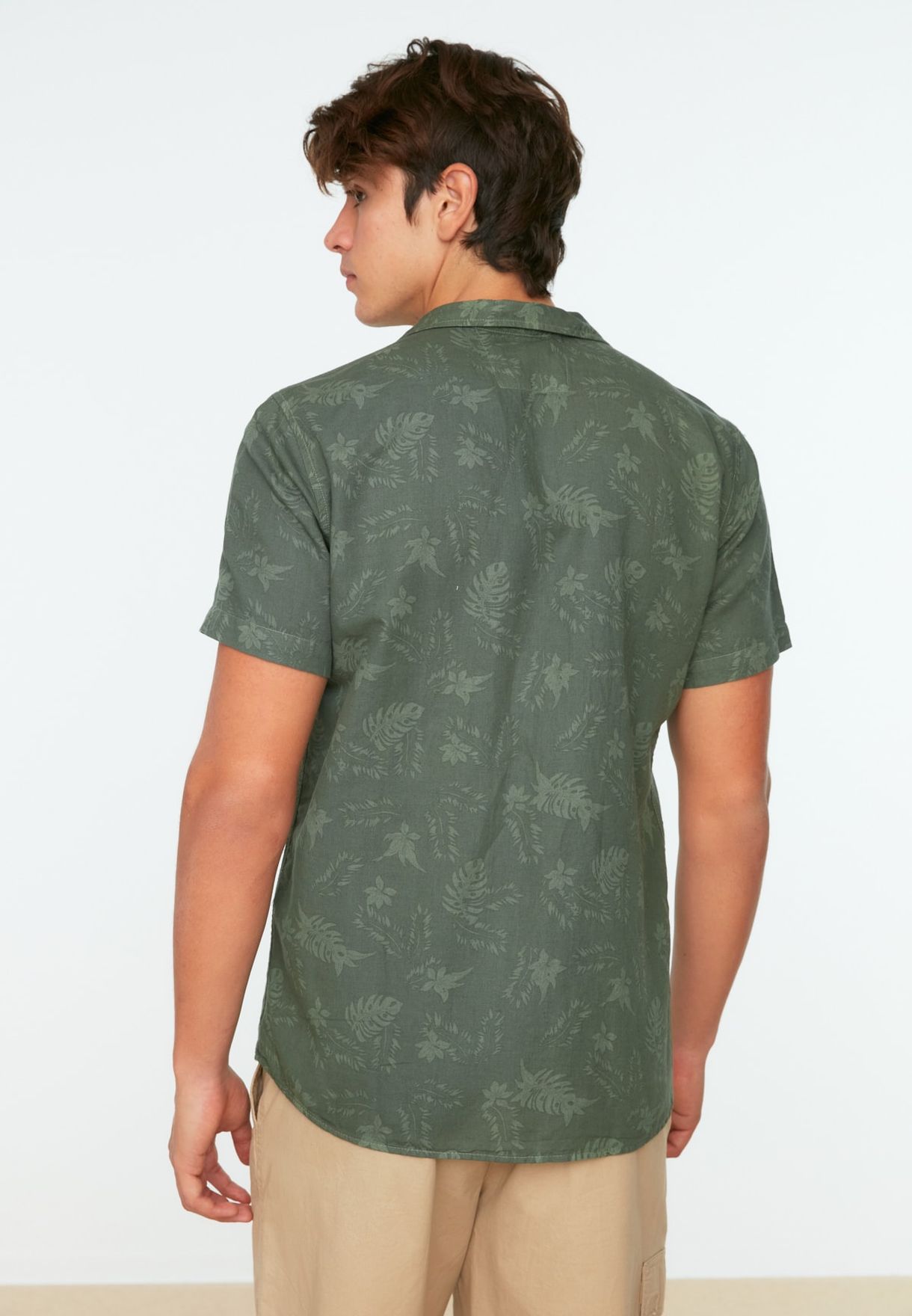 Leaf Print Regular Fit Shirt