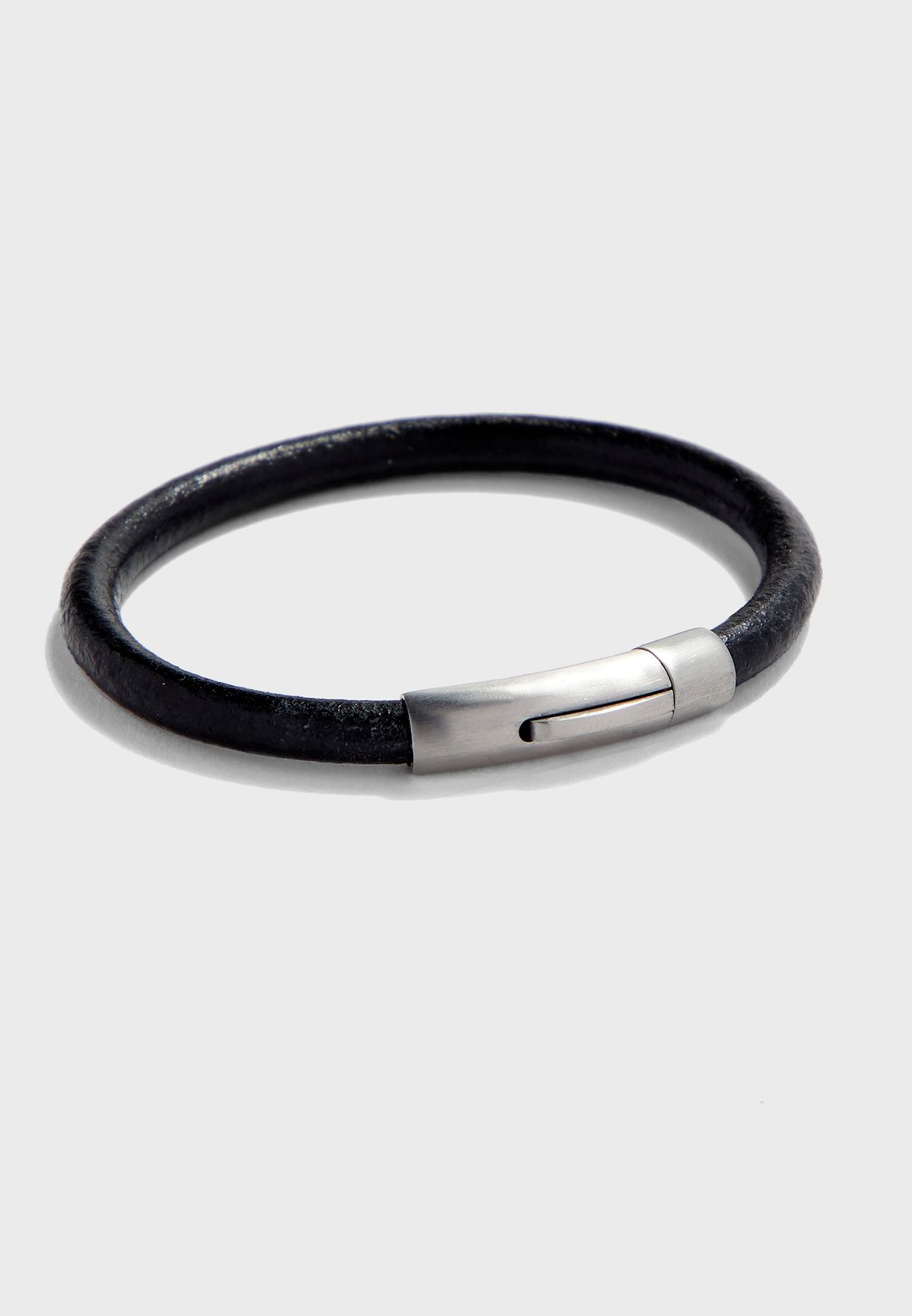 Buy Seventy five black Push Lock Thin Bracelet for Men in Dubai, Abu Dhabi