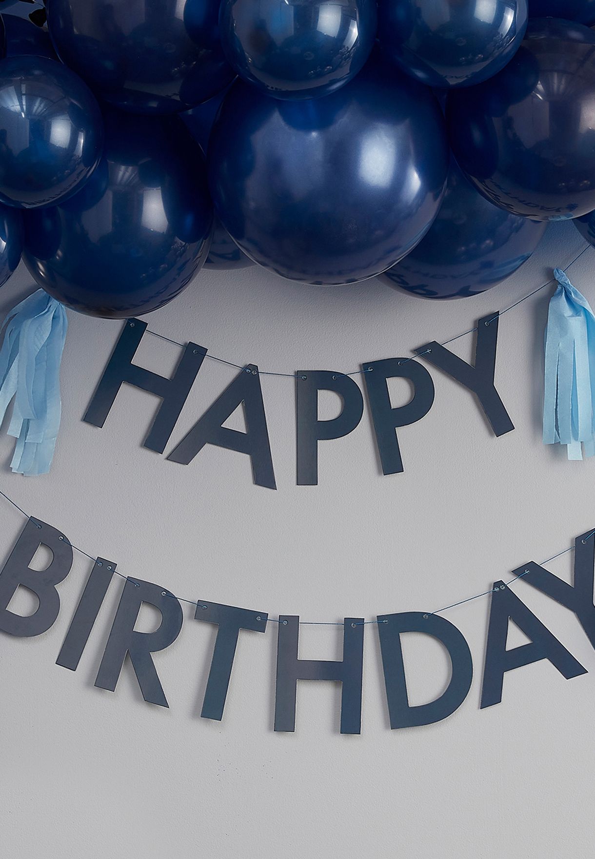 Blue Happy Birthday With Tassels Bunting