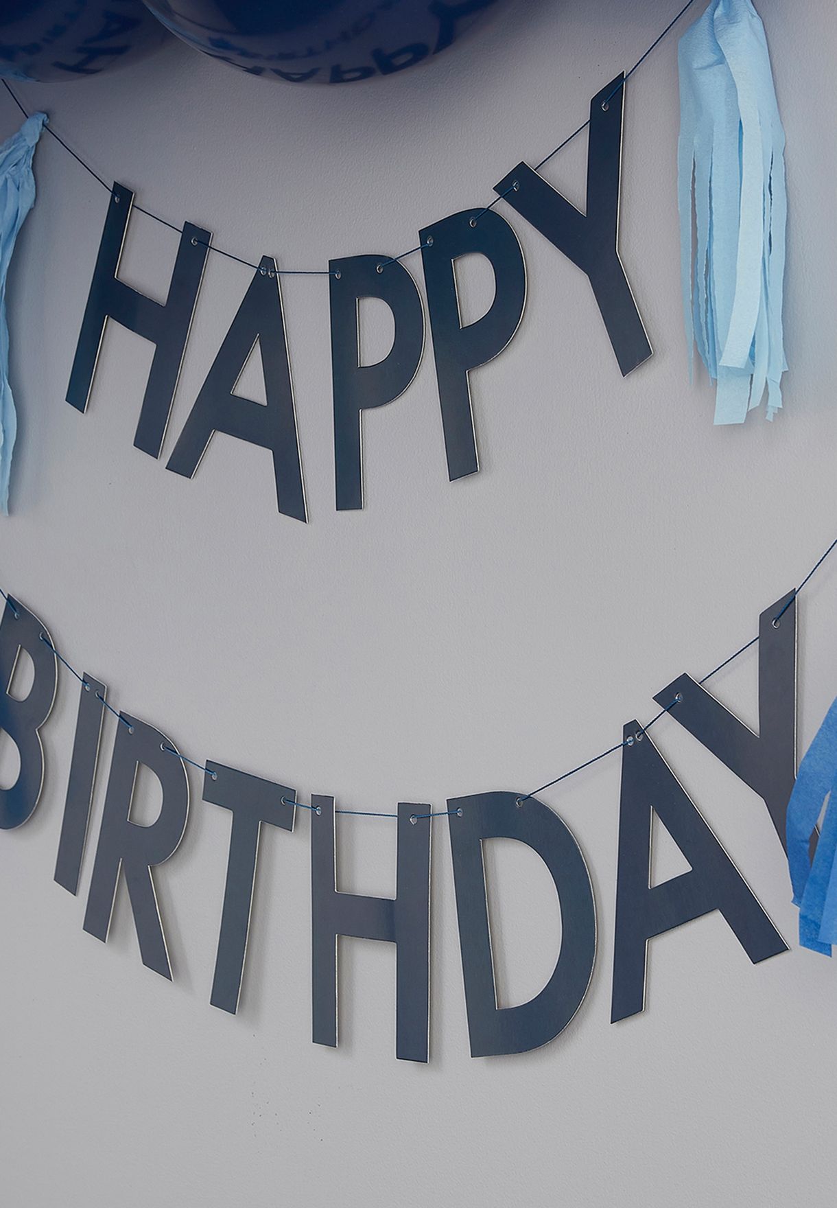Blue Happy Birthday With Tassels Bunting