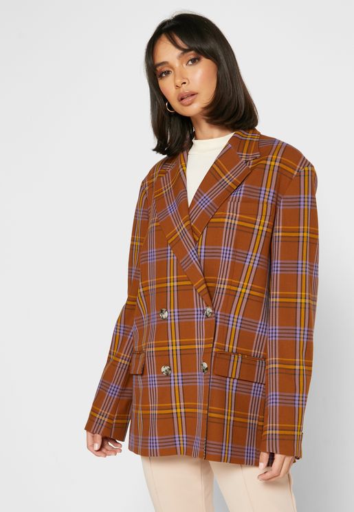 Immy Checked Double Breasted Blazer