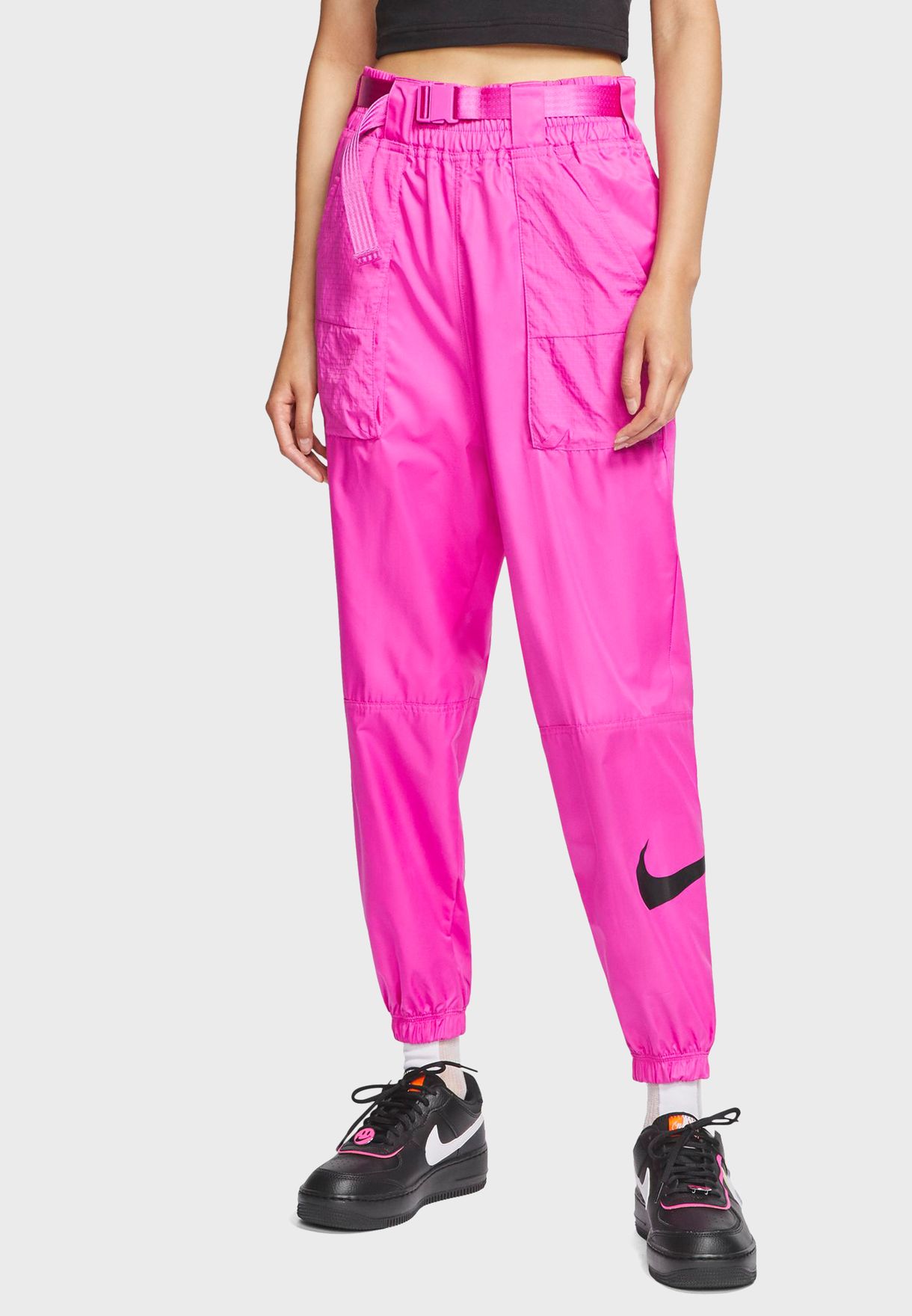 nike stacked swoosh logo sweatpant pink