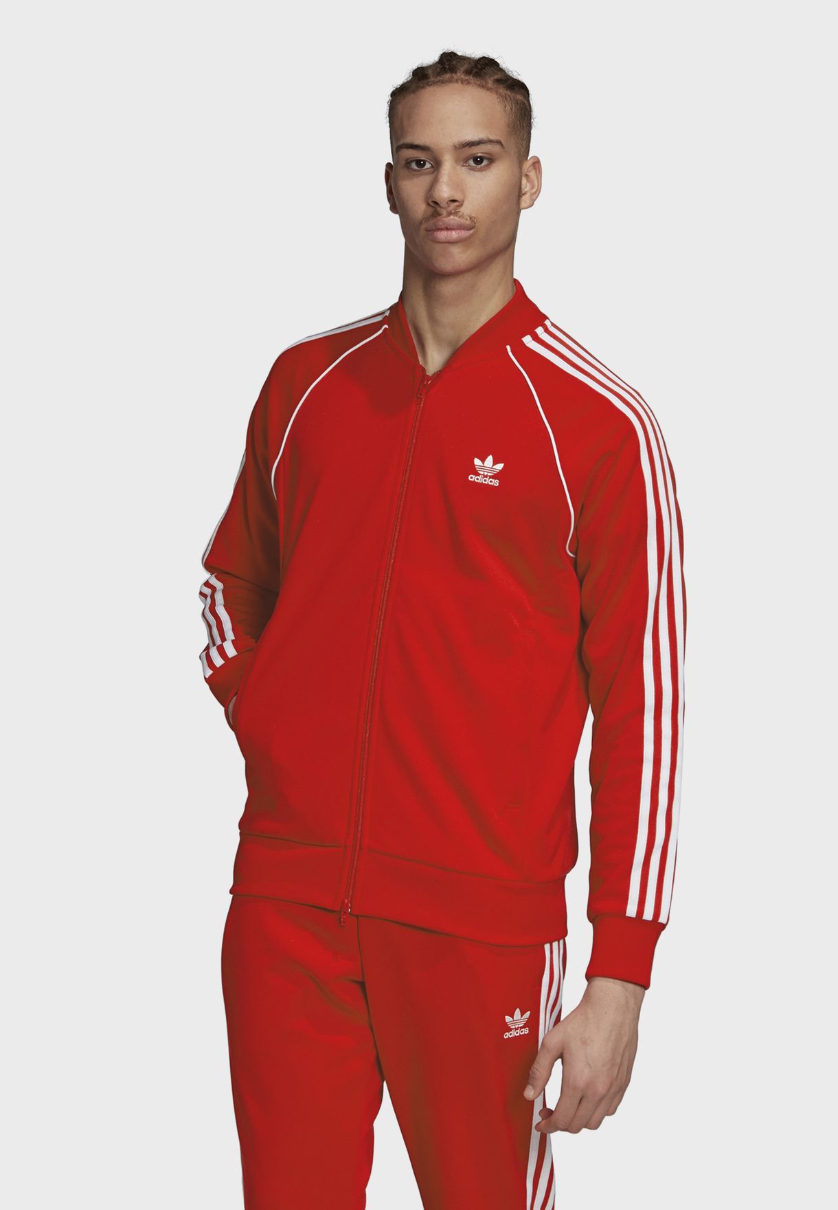 red adidas tracksuit top