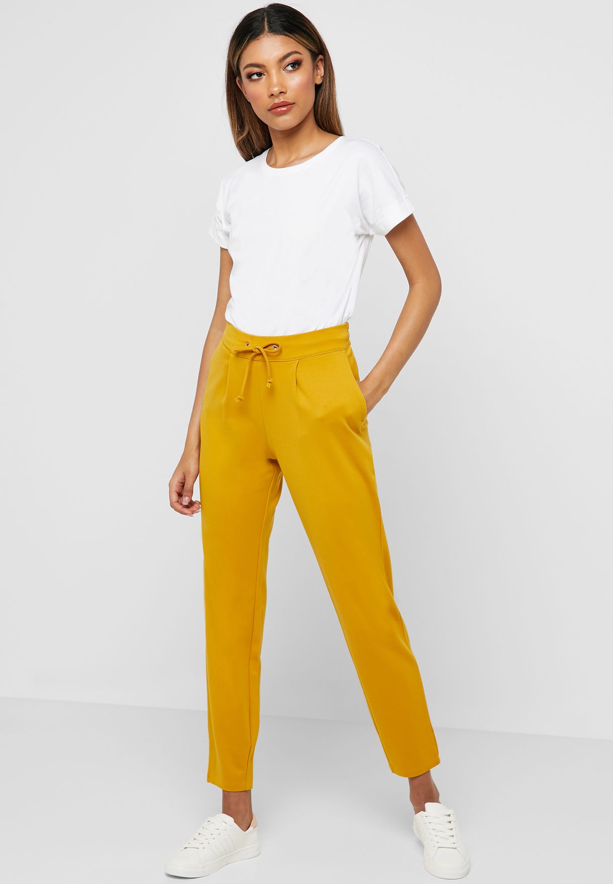 yellow paperbag trousers