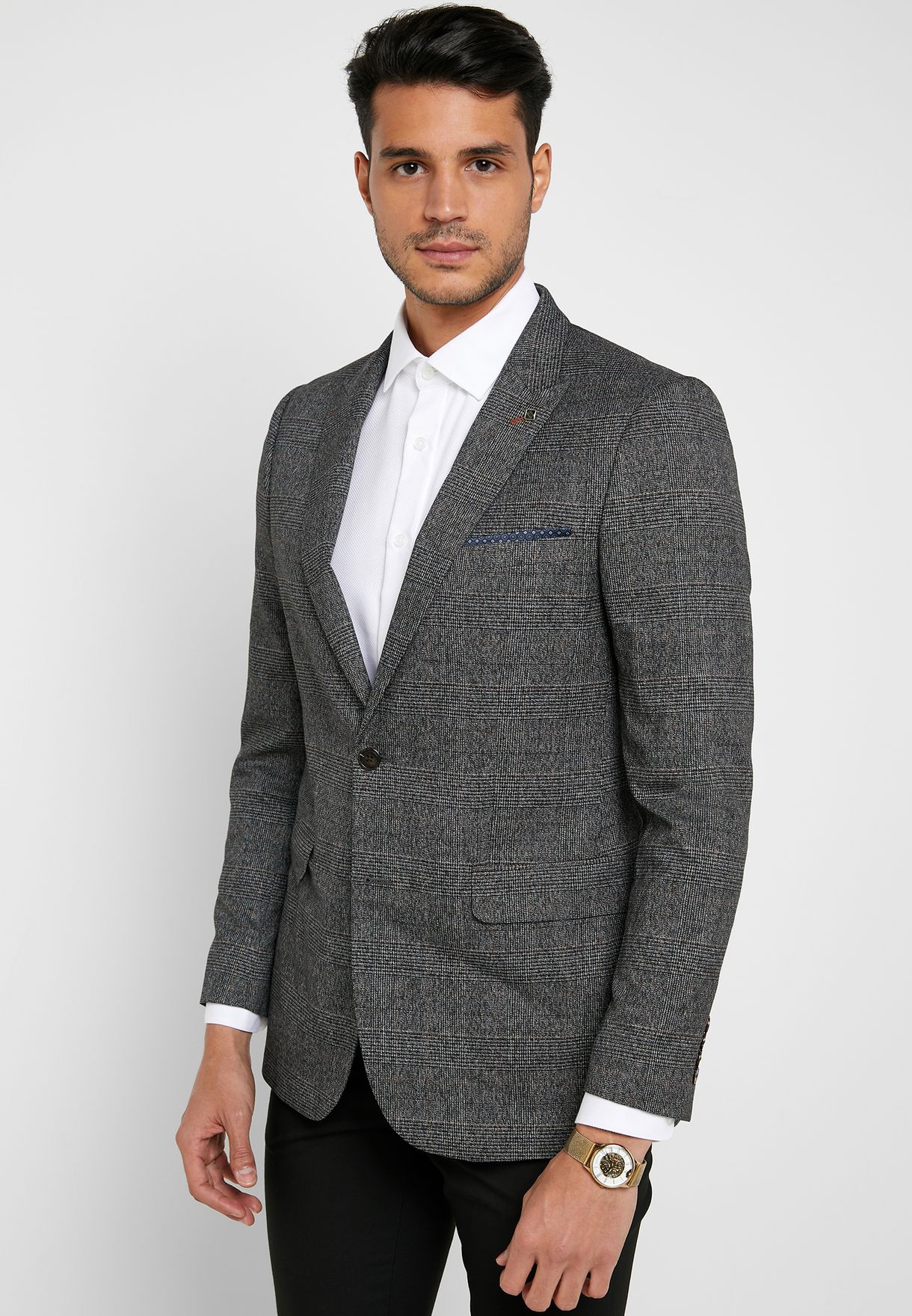 Checked Skinny Fit Suit