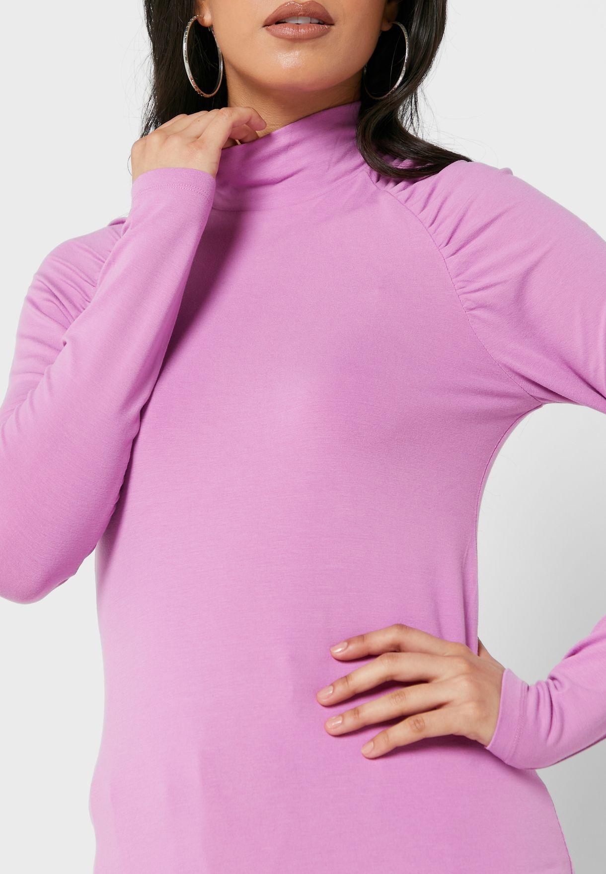 High Neck Knitted Top