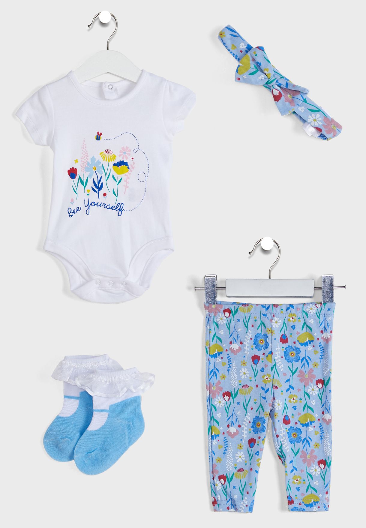 Infant 4 Piece Printed Gift Set