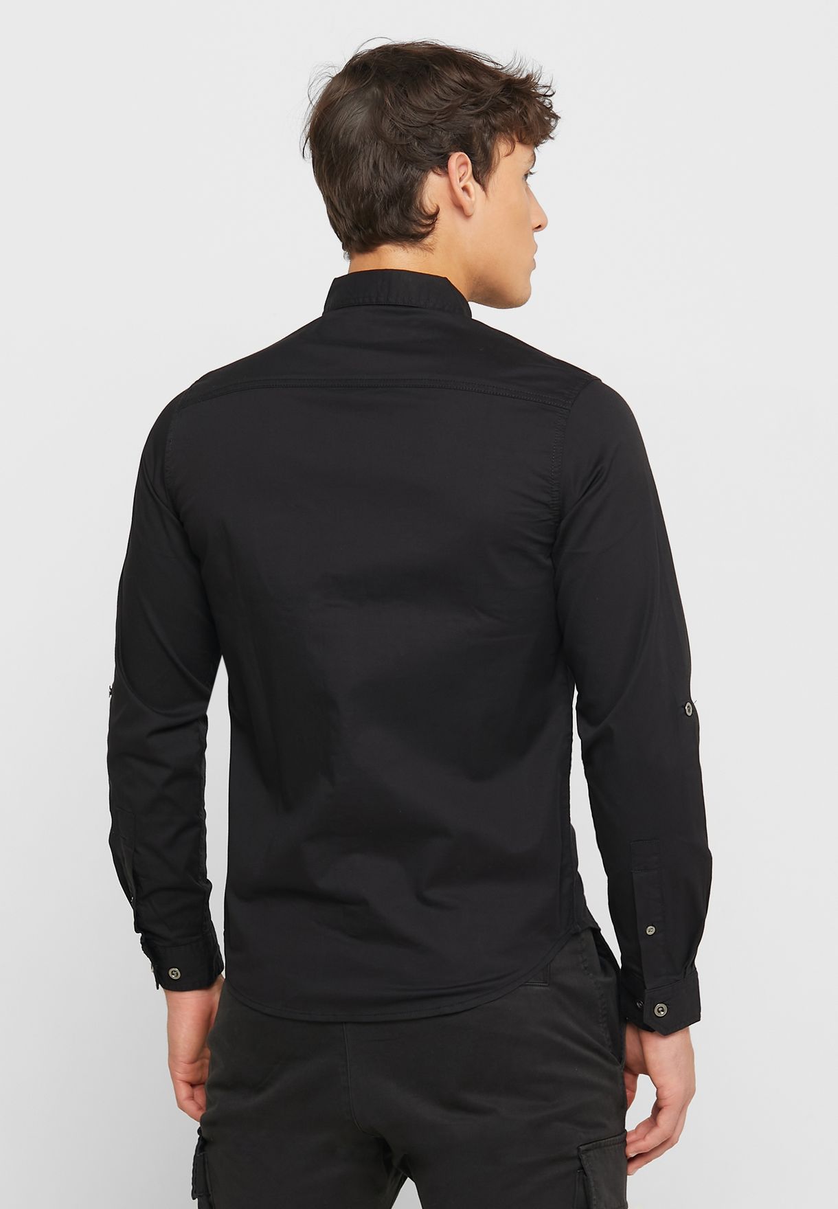 Buy Seventy five black Embroidered Chest Shirt for Men in Dubai, Abu Dhabi